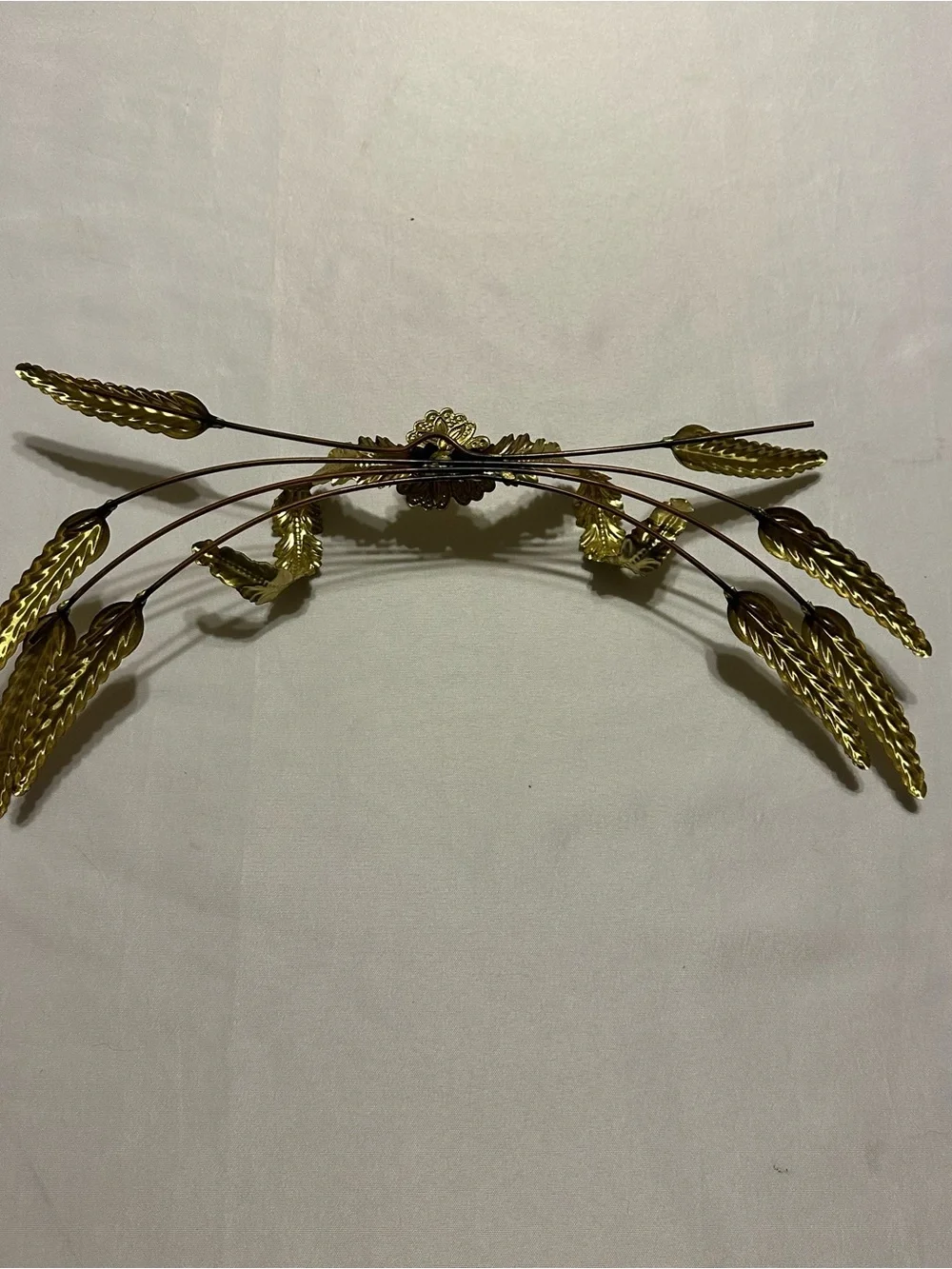 VINTAGE Home Interiors Gold / brass Wheat wall hanging 3 piece set